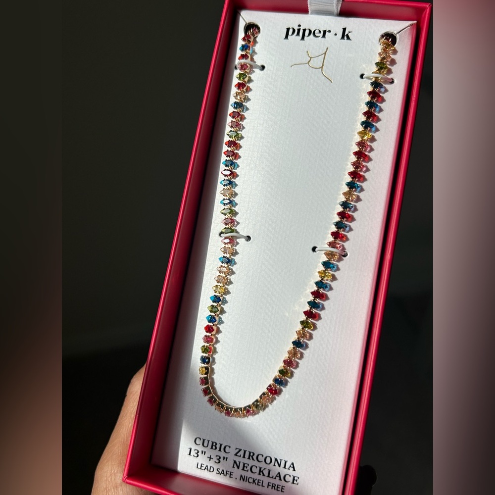 Gold colorful Cubic Zirconia Necklace